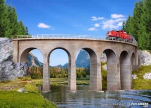 Kibri 37664 N Scale Semmering Curved Masonry Bridge Single Track - Picture 1 of 2