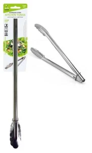 Very Long Stainless Steel Tongs 39.5CM Kitchen Clip Food Cooking Serving BBQ - Picture 1 of 1