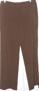 Elegant brown pinstriped trousers size 8 - Picture 1 of 6