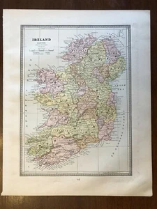 1883 Ireland Pre-Partition Map, Cram's Unrivaled Family Atlas of the World - Picture 1 of 1
