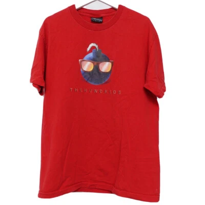 Vintage  T Shirt skateboard the hundreds red sunglasses bomb Size Medium Red - Image 1 of 4
