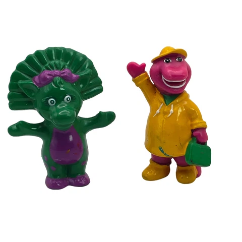Vintage 1993 Barney the Dinosaur & Baby Bop 2.5" mini figures by  Lyons Group Cover