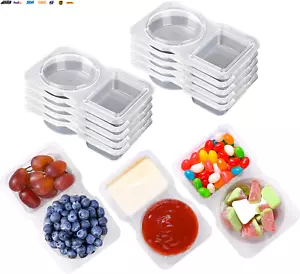 10PCS Double Compartment Condiment Container with Lids - Reusable Snack Pack Con - Picture 1 of 7