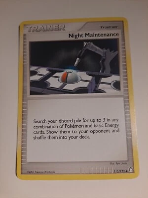 Night Maintenance Trainer Pokemon Card 113/123 Mysterious Treasures 2007 - Image 1 of 2