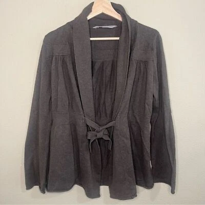 Cárdigan Athleta Talla Mediana Gris Marrón 85% Algodón 15% Cachemira Foto 1 de 4