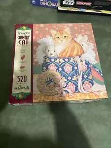 520 Pc Puzzle Country Cat W/ 2 Mystery Puzzles Included - Picture 1 of 7