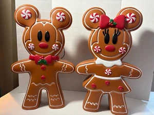 Moldes de soplado iluminados de pan de jengibre de Navidad Disney Mickey & Minne de Gemmy 22" - Imagen 1 de 14