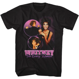 Whitney Houston I'm Every Woman Collage Men's T Shirt R & B Pop Music Merch - Picture 1 of 5