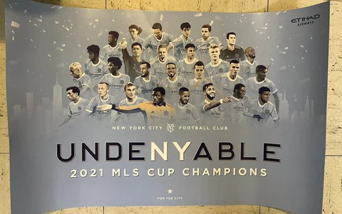NYCFC FOOTBALL CLUB POSTER SGA 2021 MLS CUP CHAMPIONS SOCCER YANKEES NYC Cover