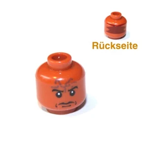 1x LEGO® Kopf Ugha Krieger Warrior 362bcpb0287 NEU Indiana Jones dunkel orange - Picture 1 of 1