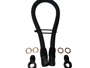 6AN 3/8 FUEL LINE FOR HONDA CIVIC 1992-2000 BLACK BRAIDED BLACK ENDS - Picture 1 of 1