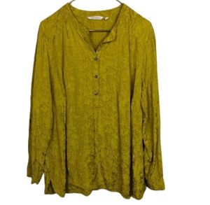 Pullover de manga larga Soft Surroundings Suranya dorado amarillo jacquard 1X - Imagen 1 de 6