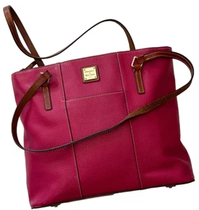 Dooney&Bourke Pebble Leather Zip Closure Pockets Double Handles Tote Bag - Picture 1 of 18
