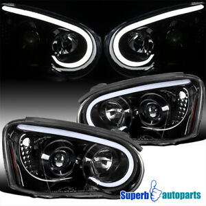 Fits 2004-2005 Subaru Impreza WRX Polished Black Projector Headlights