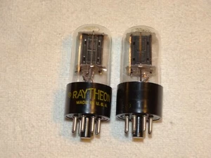 2 tubos Raytheon 6SN7gt *placas negras*D-Getter*barras de soporte*par fuerte* - Imagen 1 de 4