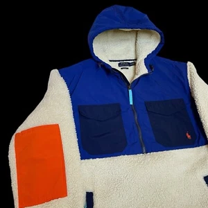 Polo Ralph Lauren Sherpa Fleece Color Block Pullover Jacke XXL TOP - Bild 1 von 20
