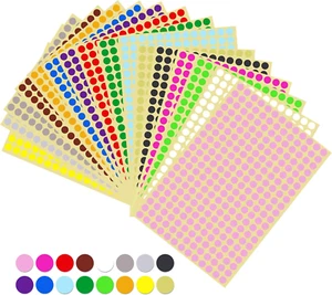 Klebepunkte Bunt, 8320 Stück Punkte Aufkleber Kleine Etiketten Rund 8mm Selbstkl - Bild 1 von 7