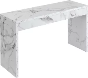 SHEFA Console Desk Table White Faux Marble for Living room, Hall, Vanity, Office - Picture 1 of 7