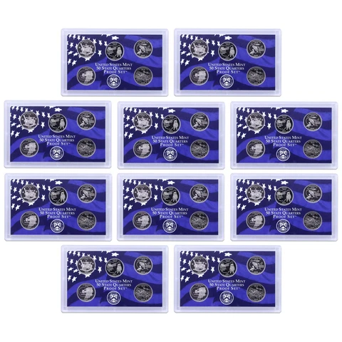 2002 S Proof State Quarter Set 10 Pack No Boxes or COAs 50 CN-Clad Coins Cover
