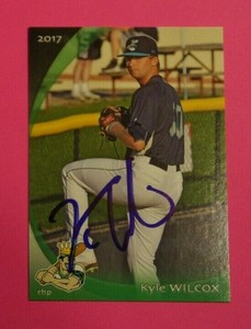 2017 Grandstand, Clinton LumberKings - KYLE WILCOX - autographed