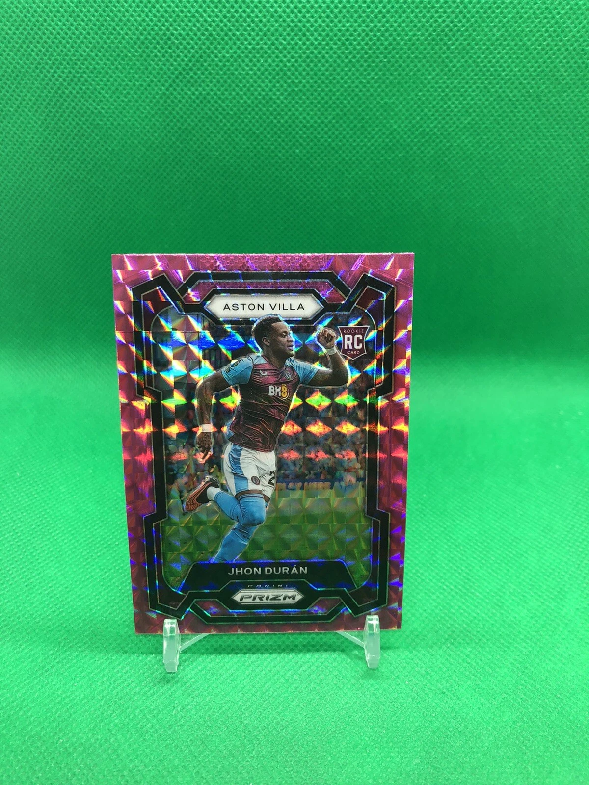 Jhon Duran 2023-24 Prizm Premier League Pink Mosaic Rookie Aston Villa RC #109
