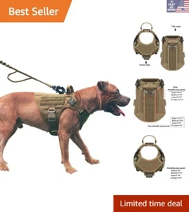 Safety-Driven Medium Tactical Dog Harness - Reflective & MOLLE with Easy Control - Picture 1 of 6