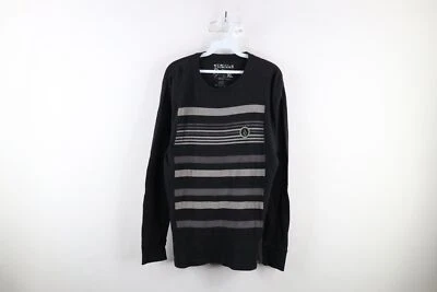 Vintage Volcom Mens XL Faded Striped Thermal Waffle Knit Long Sleeve T-Shirt - Image 1 of 4