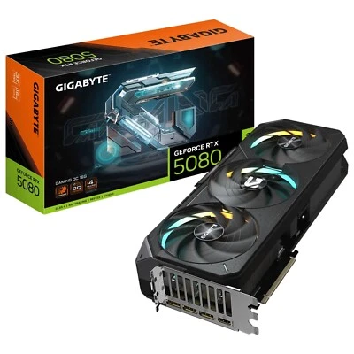 Gigabyte GeForce RTX 5080 GAMING OC 16G video card GDDR7 30Gbps PCI-E 5.0 x16 - Image 1 of 4