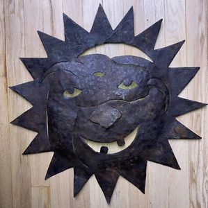 Bekannter haitianischer Künstler Murat Brierre (1938-1988) Metall Grusel Sonne Skulptur - Bild 1 von 5