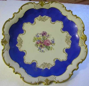 PLATO GRANDE DE PORCELANA FINA POR "VEB" DIÁMETRO R 32,5 CM (13") - Imagen 1 de 7