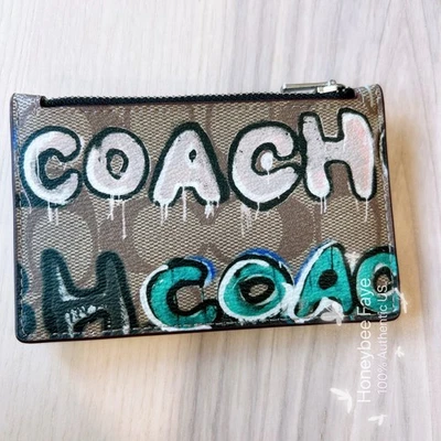NWT Coach MEN'S Zip Card Case In Signature Canvas CM158/CH130/CW223/CV764/C5651 - Image 1 of 4
