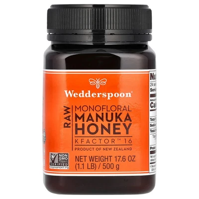 Wedderspoon 100 miel de Manuka cruda KFactor 16 17 6 oz 500 g libre de BPA, sin OGM, cruda Foto 1 de 2