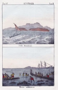 Îles Marquesas Polynésie Française Océanie Australie Lithographie 1840 - Picture 1 of 1