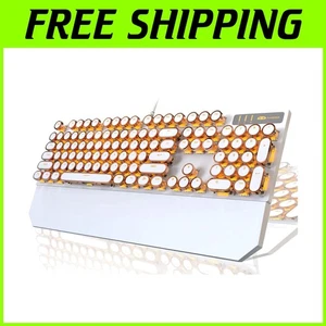 Retro Punk Mechanical Keyboard with Gold LED Backlit - Picture 1 of 10
