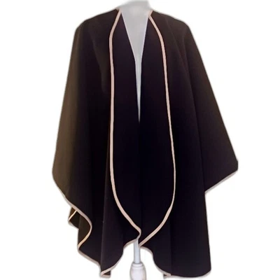 Chico's Gift Cape and High Fashion Wrap Black with Beige Trim Women's L/XL NWOT - Image 1 of 4