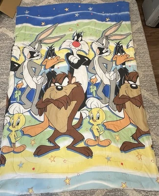 Looney Tunes Comforter Quilt Blanket Rare reversible Vintage 90s Y2K Bugs Bunny - Image 1 of 4