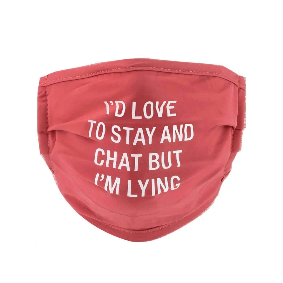 Say What Stay And Chat Face Mask Adjustable Nose Clip Elastic Straps Maroon - Image 1 of 1