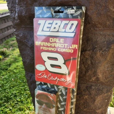 Vintage Zebco Dale Earnhardt Jr Fishing Combo NASCAR 2004 Team Lure New Sealed - Image 1 of 4