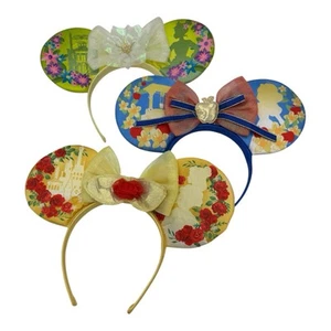 3 Disney Princess Headbands Yellow Green Blue - Picture 1 of 5