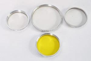4x Vintage Yashica, Minolta, Olympus Screw-in Filters, 58, 43 Yellow & UV - Picture 1 of 4
