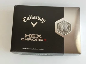 Callaway HEX CHROME+ Tour Performance Max Distance White Golf Ball Box da 12 Nuovo - Foto 1 di 6
