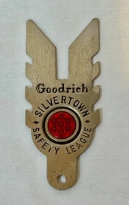 Goodrich Silvertown Safety League License Plate Topper Garage Gas Oil Sign Car - Picture 1 of 3