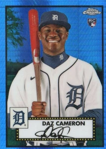 Topps 2021 cromo platino aniversario #41 Daz Cameron RC refractor prisma azul - Imagen 1 de 1
