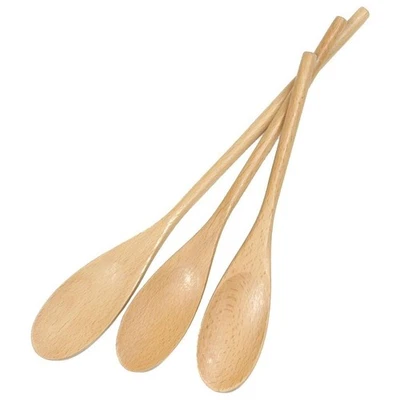 Chef Craft 3pc Beechwood Wooden Kitchen Mixing Spoon Set - 10", 12" & 14" Long - Image 1 of 2