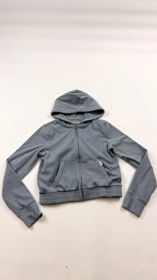Abercrombie Kids Hoodie Youth 9/10 Blue Full Zip Kangaroo Pocket Sweatshirt Girl - Image 1 of 4