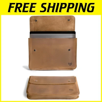 Handmade Leather Envelope Portfolio, File Case, Snap Closure - Image 1 of 4