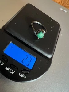 Kleiner grüner Cabochon Vintage Silber Ring Größe 6,5 -6,75 siehe Dorn - Bild 1 von 8