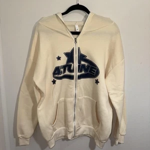Y2K Women’s Zip Up Hoodie Grunge Aesthetic Casual Vintage Oversized Harajuki M - Picture 1 of 6