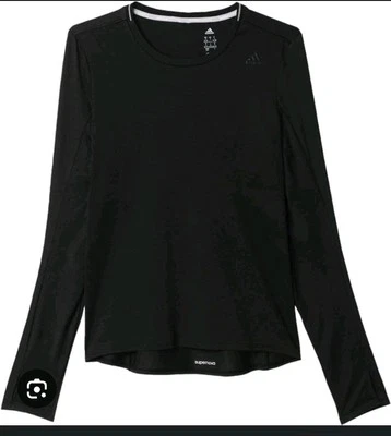 Adidas производительности Supernova женщин Sz XL работает футболка Climalite черный - Изображение 1 из 4