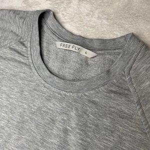 Free Fly Women’s Large Bamboo Lightweight Fleece Crew Neck Gray Sweater - Picture 1 of 8